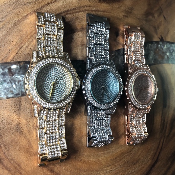 Rose Gold Crystal Covered Watch - Picture 8 of 8